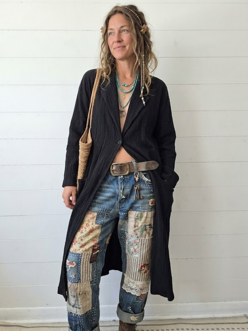 Zara Crinkle Fabric Duster Jacket Size M